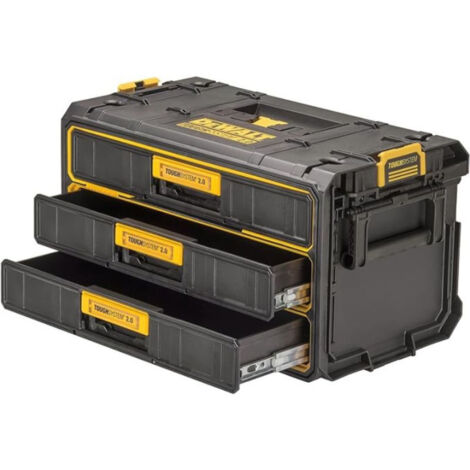 Dewalt – Mallette de rangement 554 x 313 x 320 mm DWST083301 – Plastique ABS résistant – Capacité de charge 22 kg par tiroir – Compatible ToughSystem 1.0 et 2.0 - V987203