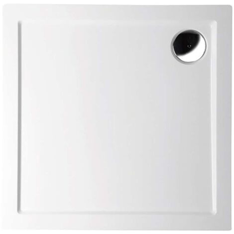 Polysan Receveurs de douche - Receveur de douche en marbre de synthèse AURA, 90x90 cm, blanc 43511