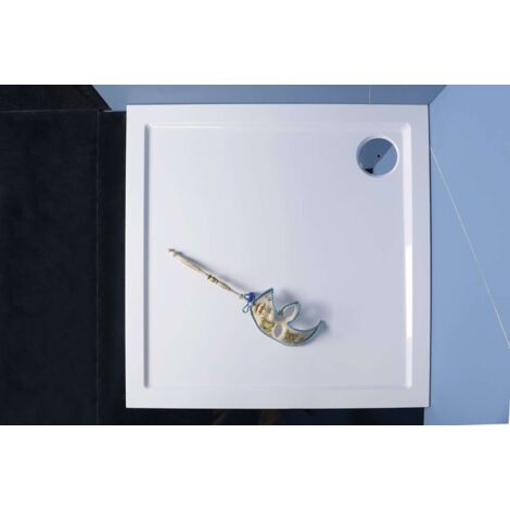 Polysan Receveurs de douche - Receveur de douche en marbre de synthèse AURA, 90x90 cm, blanc 43511