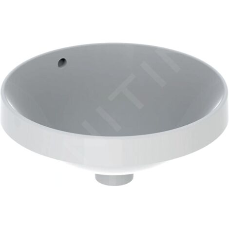 FP – Vasque à encastrer ronde 400 mm – Céramique sanitaire blanche avec trop-plein – Installation facile avec gabarit de découpe (1/5)