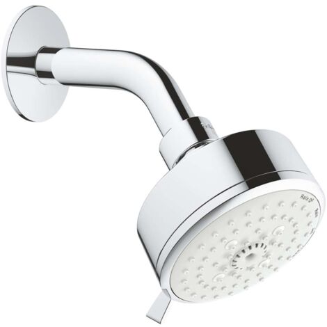 Douche de tête 4 jets – Massage, Jet, Rain, GROHE Rain O – Finition chrome – Débit 9,5 l/min – Installation facile avec bras 1/2'