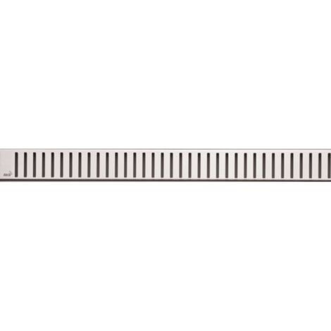 Alca Grilles - Grille pour caniveau à douche linéaire 115 cm, inox mat PURE-1150M (1/3)
