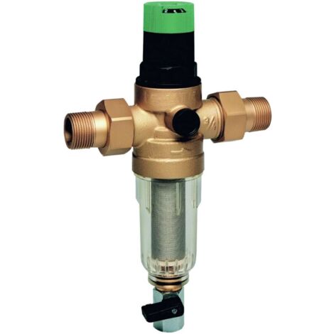 Honeywell – Filtre à eau froide DN25 avec réducteur de pression – Tamis inox 100µm – Pression max 16 bars – Installation facile sous évier - FK06-1AA