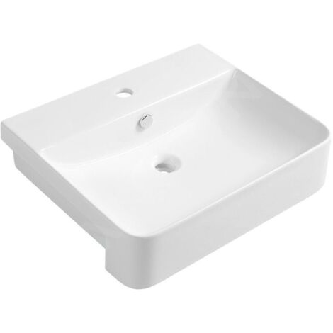 Sapho Isvea Sott Aqua - Lavabo 590x490 mm, avec un trou pour robinet, blanc 10SQ51058 (1/5)