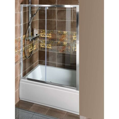 Polysan Deep - Porte de douche, 2 battants, 120 cm, aluminium brillant/verre clair MD1216