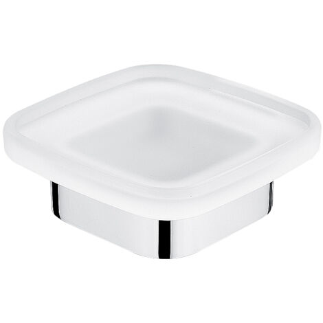 Porte Savon Mural Verre Satiné, Avec Fixation Chrome, Kibo Nimco (1/3)