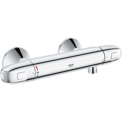 Mitigeur thermostatique de douche chrome – Poignée ergonomique en métal – Technologie GROHE TurboStat® – Économie d'eau avec GROHE EcoJoy®