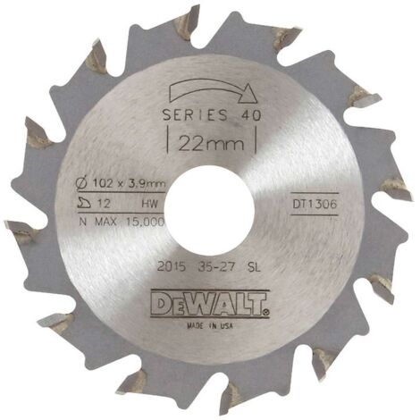 DeWALT - Lame pour fraiseuse à lamelles, 105x22 mm, 12 dents DT1306 (1/3)
