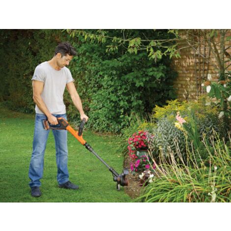Coupe-Bordures Sans Fil 12V 450W - Taille-Herbe Léger Avec 2 Batteries 2.0Ah, 18000 Tr/min, Tige Télescopique, 3 Lames Interchangeables (Rouge)