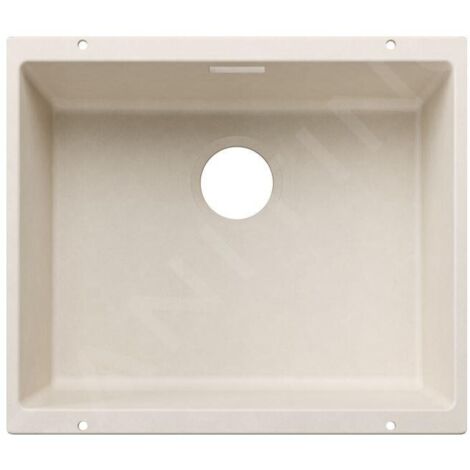Blanco – Évier en silgranit 1 bac 53x46 cm – Montage sous plan – Couleur blanc doux – Kit de fixation inclus – 527796 (1/2)