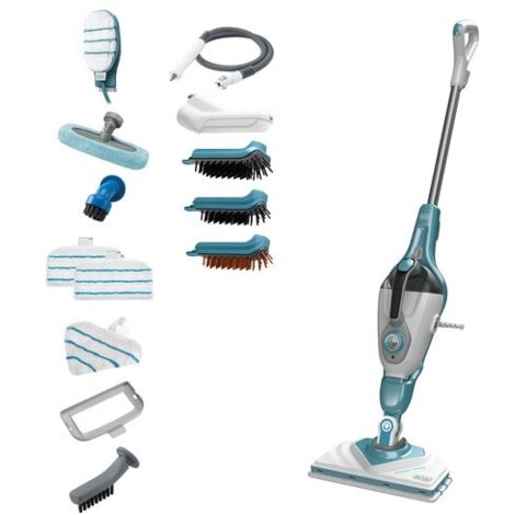 Black & Decker – Nettoyeur à vapeur 1600W – Temps de chauffe 15s – Réservoir 500ml – Tête Delta pour espaces réduits – Élimine 99,9% des germes