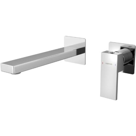 Sapho Cubemix - Mitigeur de lavabo encastré, installation 2 trous, avec corps d'encastrement, chrome CM008 (1/3)