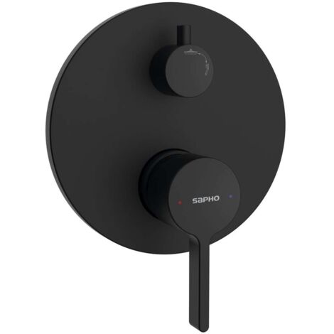 Sapho Iconic - Mitigeur encastré pour 2 sorties, avec corps d’encastrement, noir mat AF042B (1/2)