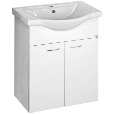 Aqualine Keramia Fresh - Meuble lavabo 606x740x337 mm, blanc 50063A (1/4)