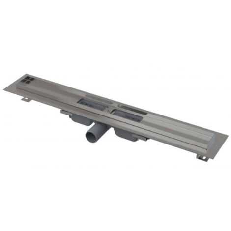Alca - Caniveau de douche Low 115 cm, avec rebord pour grille perforée, inox APZ101-1150 (1/4)