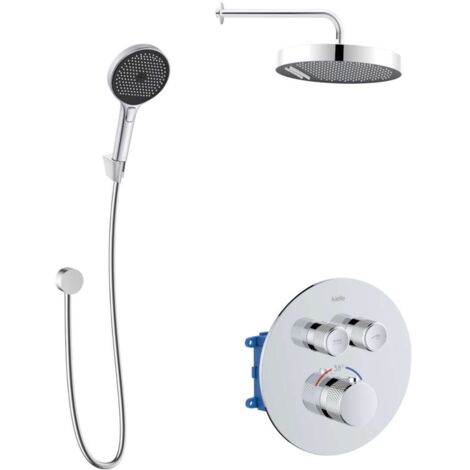 kielle Oudee - Mitigeur thermostatique encastré, 2 sorties, avec accessoires et corps d’encastrement, chrome 20627SPT50 (1/5)