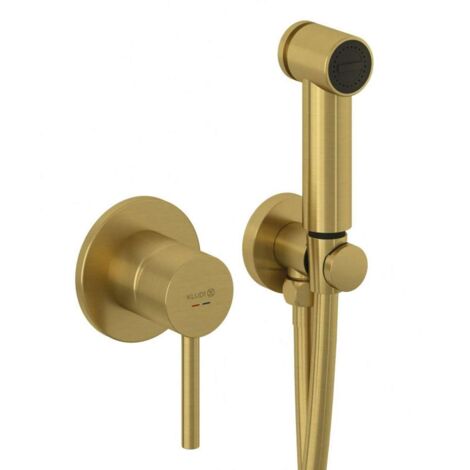 Kludi Bozz - Mitigeur bidet encastré, avec douche, avec corps d’encastrement, or brossé 38998N076 (1/2)