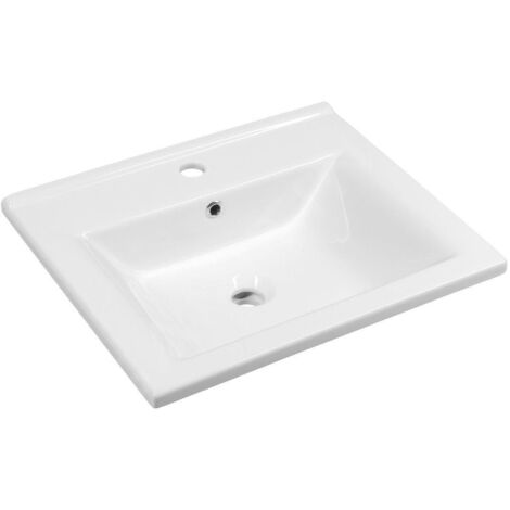 Aqualine Zuno - Lavabo 550x455 mm, avec 1 point d'amorçage, blanc 9055 (1/5)