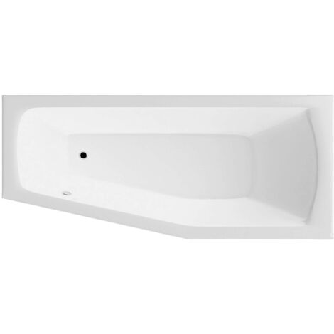 Aqualine – Baignoire d'angle droite 170x70x44 cm en ABS/PMMA – Volume 170 l – Installation au sol – A1771