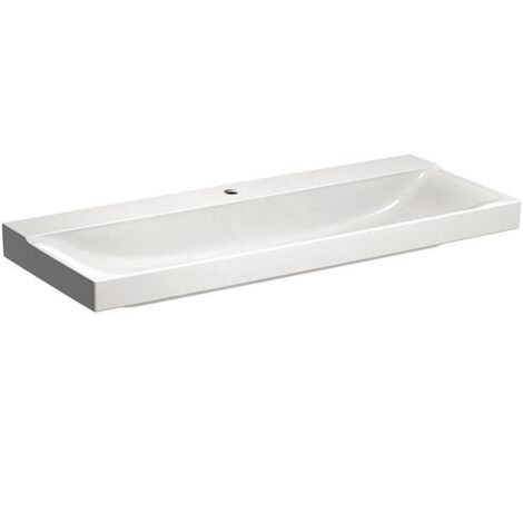Geberit Xeno 2 - Lavabo 120x48 cm, avec 1 trou, sans trop-plein, avec KeraTect, blanc 500.551.01.1 (1/4)