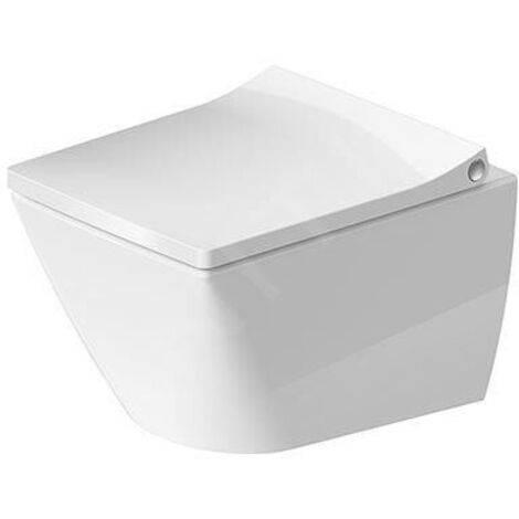 Duravit Viu - WC suspendu Compact, Rimless, DuraFix, avec WonderGliss, blanc alpin 25730900001 (1/5)