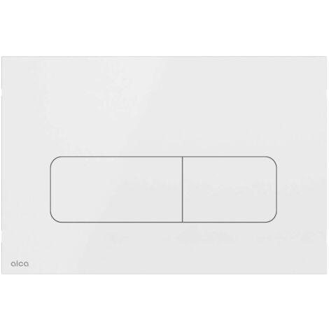 Alcadrain WC - Plaque de commande MOON-WHITE Blanc-brillant Acier inoxydable (1/2)