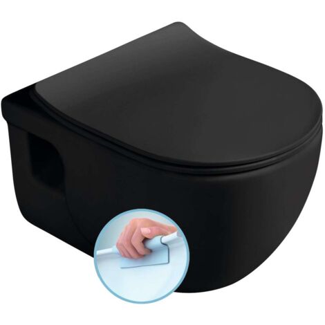 Sapho Brilla - WC suspendu, Rimless, noir mat 100614-110