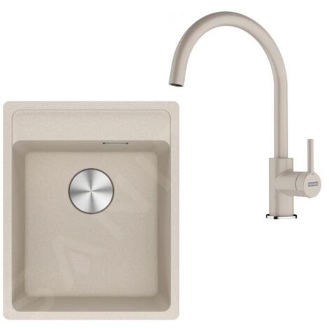 Franke - Set de cuisine G273SA, évier en fragranit MRG 610-37 RTL + robinet FP 6018.082, sahara 114.0700.784 (1/4)
