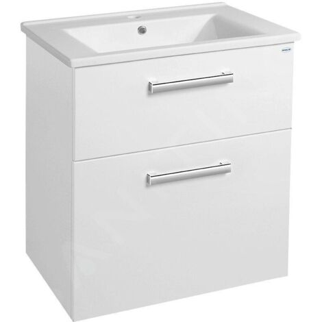 Aqualine Vega - Meuble vasque, 620x726x436 mm, 2 tiroirs, blanc VG063 (1/5)