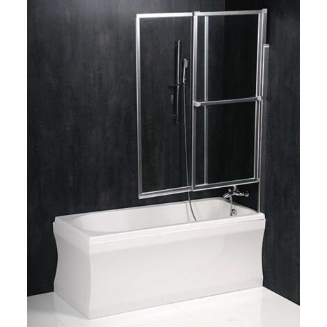 Polysan Olbia - Paroi de baignoire pneumatique 123 cm, aluminium poli/verre clair 30317