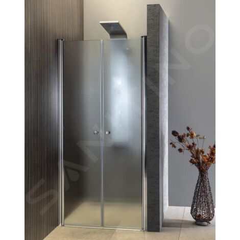 Aqualine Cabines de douche - Porte de douche Pilot, en deux parties 900 mm, aluminium brillant/verre Brick PT092 (1/5)