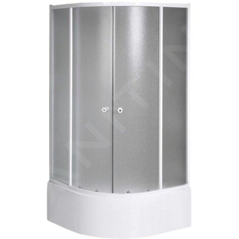 Aqualine Cabines de douche - Cabine de douche Arlen 900x900x1500 mm, blanc/verre BRICK BTR903