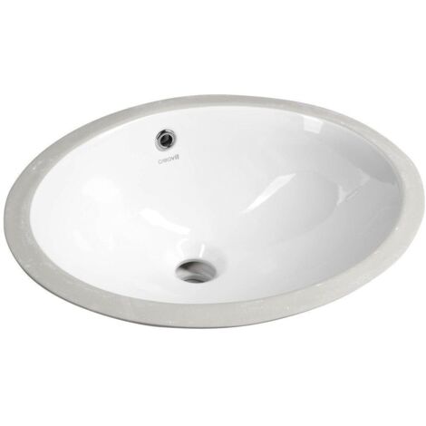 Sapho – Lavabo à encastrer en céramique blanche 485x382 mm – Trop-plein intégré – Hauteur 190 mm – TP211