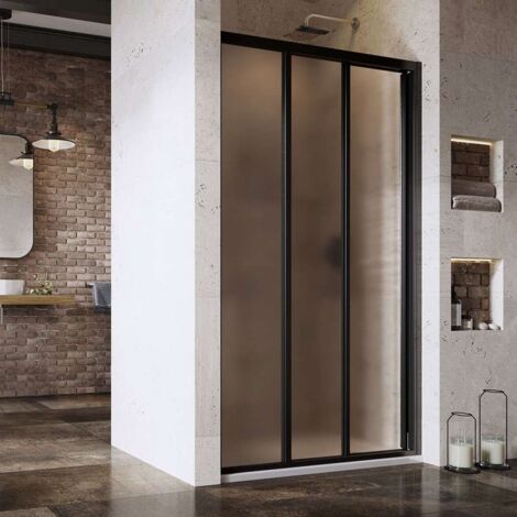 Ravak Supernova - Porte de douche Slim en trois partie ASDP3-100, 97-101 cm, noir/verre Grape 00VA03R2ZG (1/4)