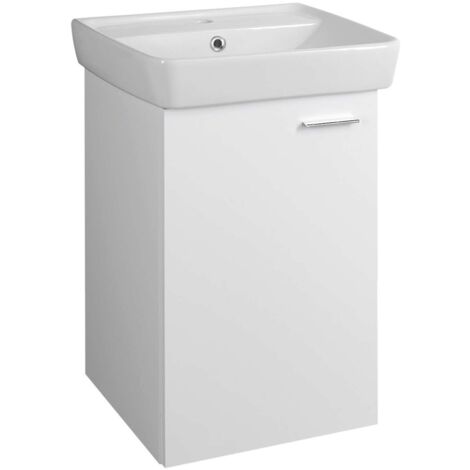 Aqualine Zoja - Lavabo 42x63x37 cm, 1 porte, L/P, blanc 56372 (1/5)
