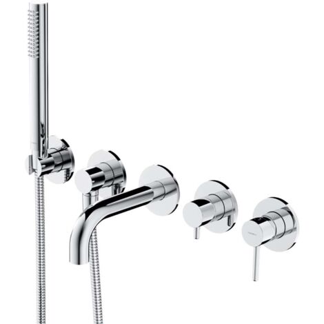 OMNIRES Y - Mitigeur de baignoire encastré, installation 5 trous, avec corps d'encastrement, avec accessoires, chrome Y1237-1SCR (1/2)