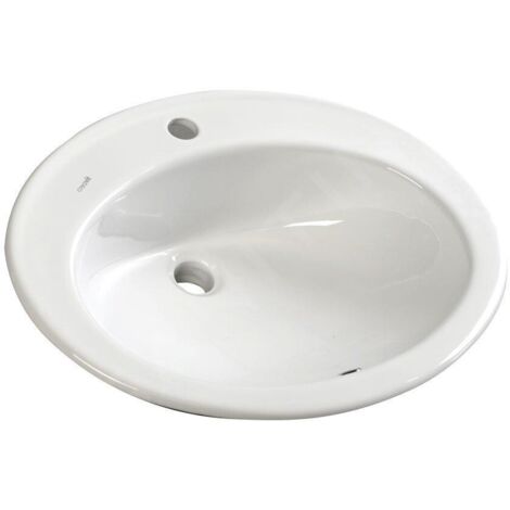 Sapho Tropico - Lavabo à encastrer 580x460 mm, avec trop-plein, trou pour robinetterie, blanc TP230
