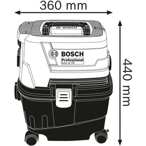 Bosch - Aspirateur industriel 1100 W, volume 15 l 06019E5100