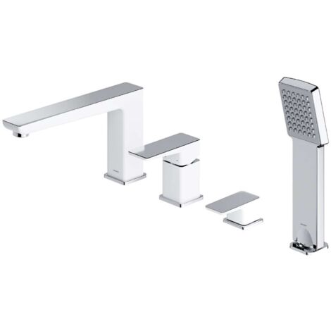 OMNIRES Parma - Mitigeur pour rebord de baignoire, installation 4 trous, blanc/chrome PM7432CRB (1/2)
