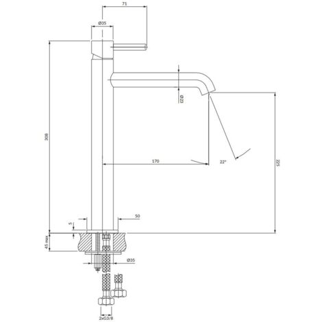 OMNIRES Y - Mitigeur de lavabo, doré Y1212GL