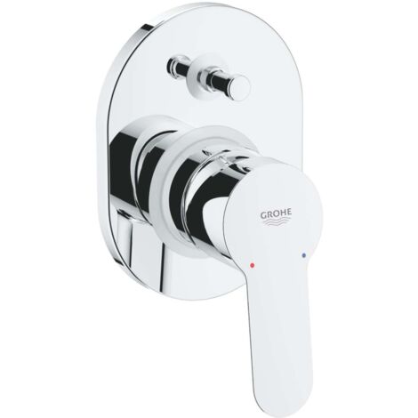 Grohe – Mitigeur de douche encastré avec 2 sorties – Finition chromée – Corps d’encastrement inclus – Inverseur automatique baignoire/douche (1/2)