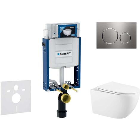 Geberit Kombifix - Set de bâti-support, cuvette Gaia et abattant softclose, plaque de déclenchement Sigma20, inox SANI15CA6102 (1/5)