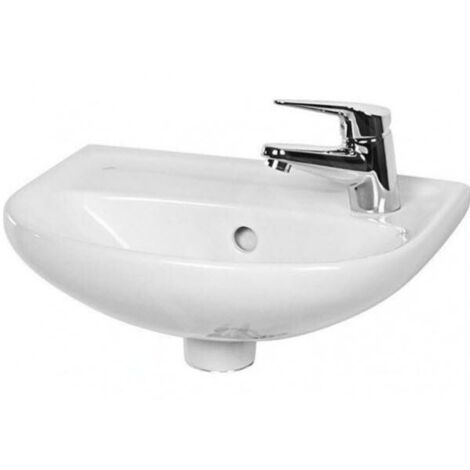 Jika Lyra plus - Lavabo 40x31 cm, avec trop-plein, avec trou pour robinetterie à droite, blanc H8153810001061 (1/3)