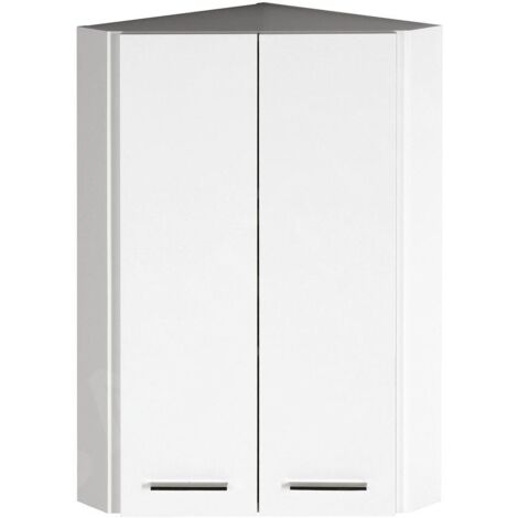 Aqualine Zoja - Armoire suspendue d'angle 350x760x350 mm, 1 porte, blanc 50331