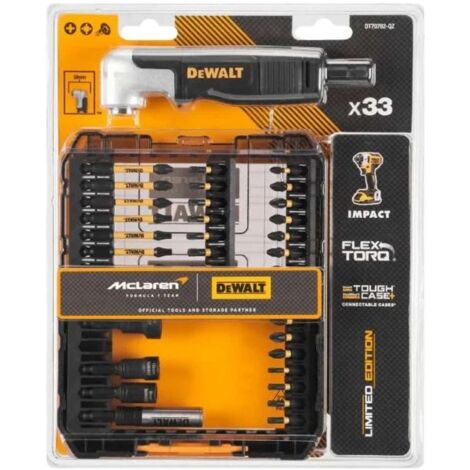 Dewalt – Set d'embouts pour visseuse 33 pièces – FLEXTORQ Extreme – Acier haute qualité anti-corrosion – Poignée angle droit – DT70782
