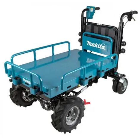 Makita – Brouette à assistance sans fil 18V – Capacité de charge 300 kg – Inclinaison maximale 12° – Vitesse 5 km/h – Double éclairage LED - DCU601Z