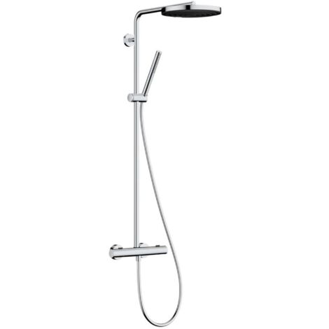 Hansgrohe – Set de douche thermostatique avec thermostat – Pommeau Pulsify 260 – 1 jet PowderRain – Économie d'eau EcoSmart – 24223000