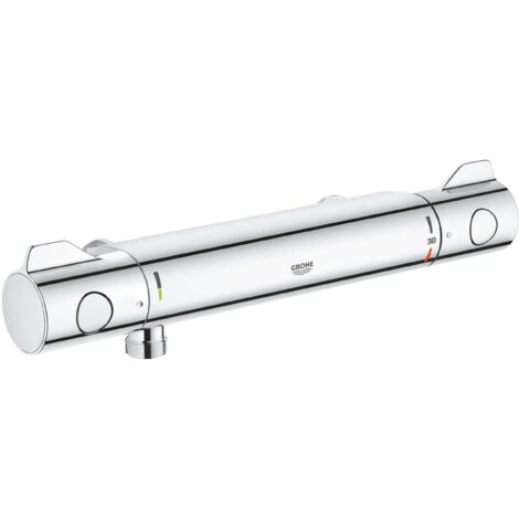 Mitigeur thermostatique de douche chrome – Finition GROHE Long-Life – Limiteur de température GROHE SafeStop – 34755000