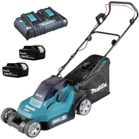 Makita – Tondeuse à batterie 38 cm – 2 batteries 4,0 Ah – Surface jusqu'à 560 m2 – Technologie XPT – Réglage central hauteur de coupe – DLM382CM2