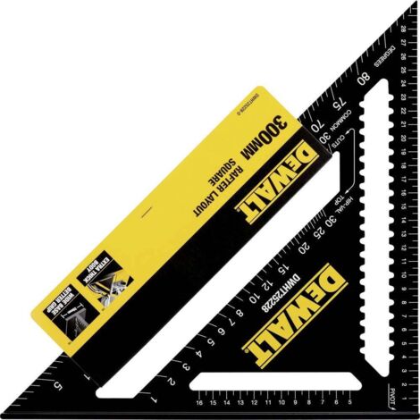 Dewalt – Équerre 300 mm DWHT252280 – Aluminium moulé anodisé – Largeur 28 mm – Graduation 90° pour menuiserie précise - A594043